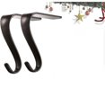 thumbnail image 1 of Soportes para calcetines navideños Gancho para calcetines de chimenea de metal Gancho para manto de guirnalda para decoración navideña (2 piezas-negro), 1 of 5