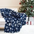 thumbnail image 6 of Uutvery Christmas Snowflake Fleece Throw Blanket Ultra Soft Plush Warm Cozy Lightweight For Sofa Bed Couch Camping Home Decor Holiday Gift 51.2x39.3 Blue, 6 of 6