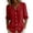 Red, variant on Women's Polo Shirts Trendy Botton-Up Puff Elbow-Length Tops Slim Fit V-Neck Collared Tshirts Solid Color Business Clothing Summer 2026 Red XL