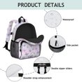 thumbnail image 4 of Butterfly and Lavender Pink Pattern Backpack for School, Cute School Bag with Adjustable Shoulder Straps and Padded Back, 15"x11.42"x5.5", 4 of 5