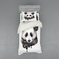 thumbnail image 2 of Ambesonne Animal Bedding Set 4 Pcs, Watercolor Panda Bear, Queen, Beige White and Black, 2 of 3