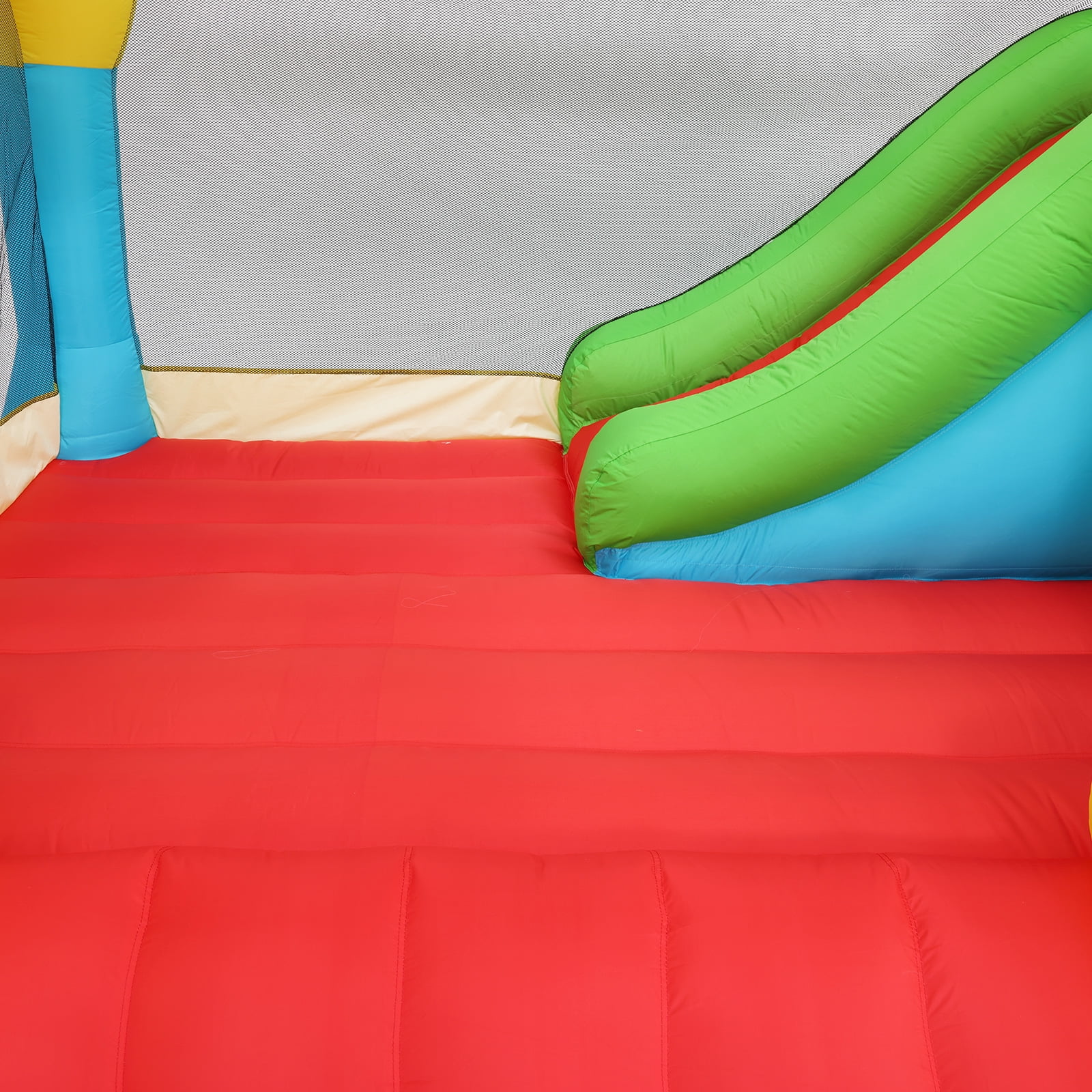 Funcid Inflatable Bounce House with 3 Slide Blower, Pool, Water Cannon, Climbing Wall, Basketball Hoop, Boxing, Wet & Dry, Suit for Indoor Outdoor, 187x133x80 Inch