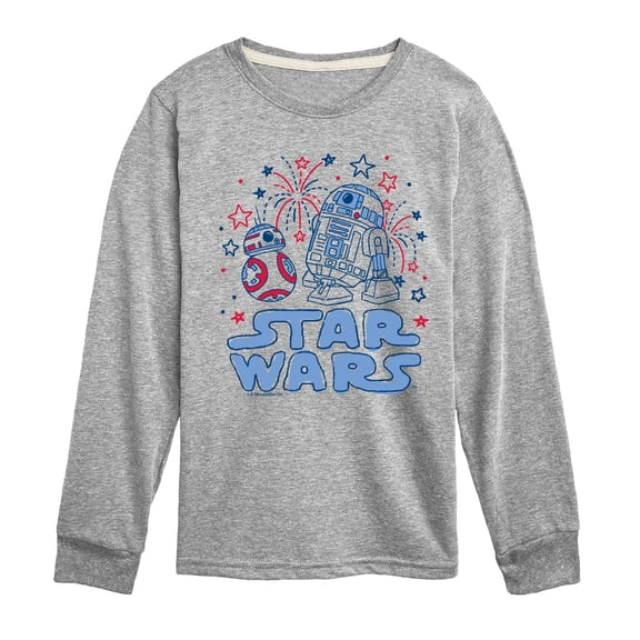 Star Wars - Americana BB8 R2D2 - Youth Boys Long Sleeve Graphic T-Shirt