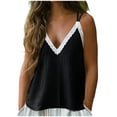 thumbnail image 3 of Ihhxva Women's Spaghetti Strap Tank Top Loose Fit Lace Trim Cami V-Neck Sleeveless Summer Casual Cotton Flowy Layering Beach Essential S-2XL, 3 of 7
