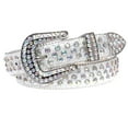 thumbnail image 2 of Kids Cowboy Cowgirl Classic Western Rhinestone Bling Studded Diamond Leather Belt, 2 of 3