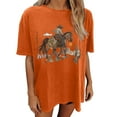 thumbnail image 2 of Womens Clothing Homenesgenics Womens Tops under $5 Women's Cowboy Competition Casual Concert T Shirts Vintage Cow Skull Graphic Tees Oversized Orange L, 2 of 7