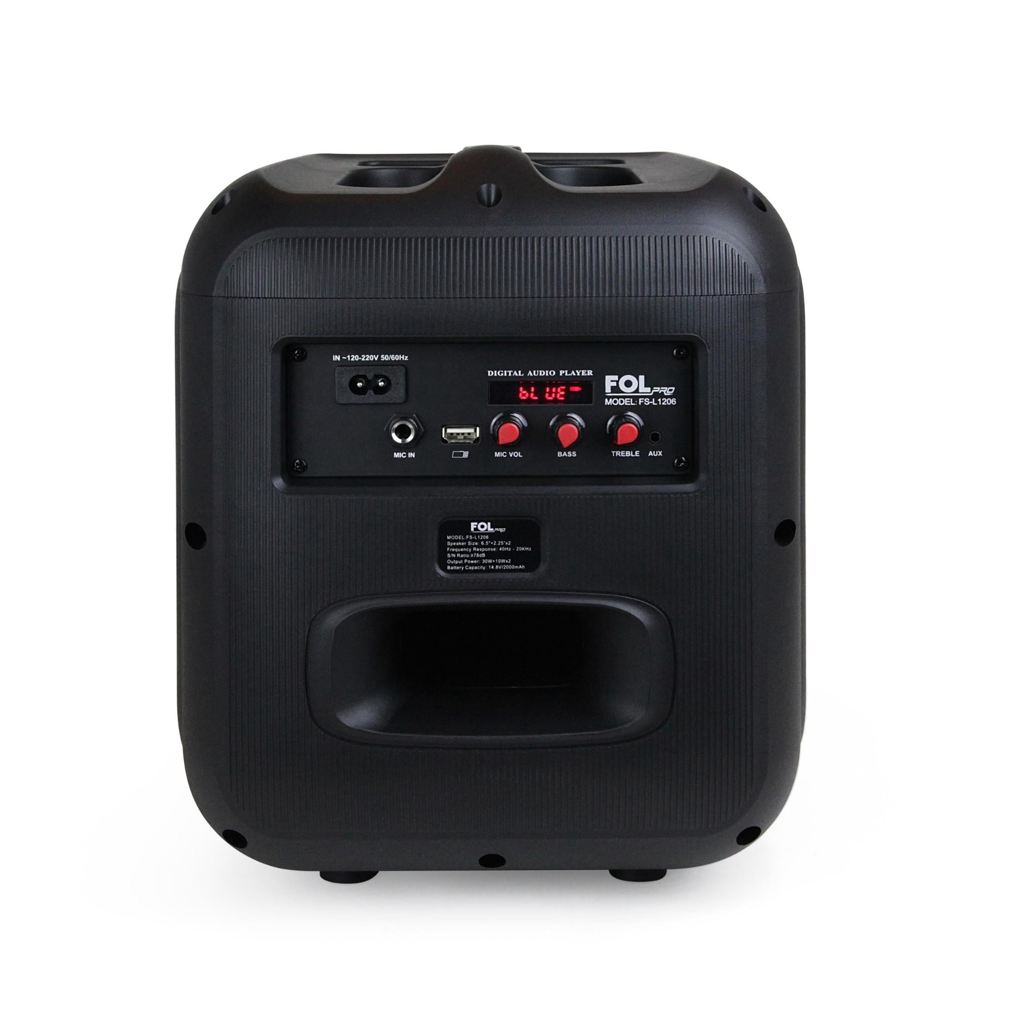 FOL FS-L1206 Bluetooth Party Speaker, Portable TWS Speaker with RGB Lights, Powerful Bass, Long Battery Life