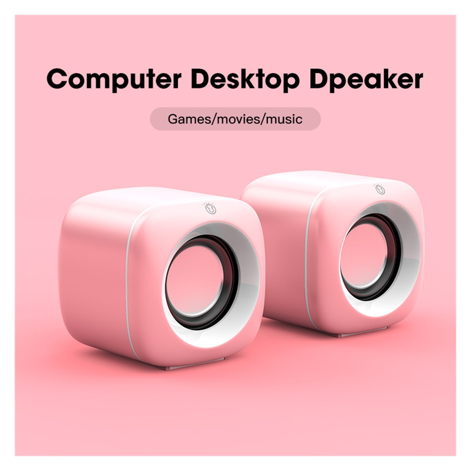 USB Wired Computer Speakers Pink Laptop Speaker Subwoofer Deep Bass Sound Box Music Player Loudspeaker
