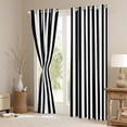 thumbnail image 3 of Manfei Geometric Vertical Stripe Black Out Curtains, Boys White Black Curtains Pack of 2 (42x63 Each), Minimalist Simple Art Bedroom Curtains, Luxurious Room Decor, 3 of 6
