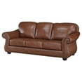 thumbnail image 4 of Boro 85 Inch Sofa- Rich Brown Top Grain and Faux Leather- Solid Wood, 4 of 7