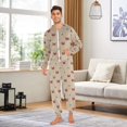 thumbnail image 3 of Adult Christmas Onesie Mouse Bow Adult Zipper One-Piece Pajamas Unisex Pajamas with Pockets, 3 of 6
