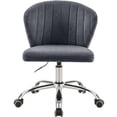 thumbnail image 3 of Pemberly Row Contemporary Velvet Swivel Adjustable Office Chair in Gray, 3 of 6
