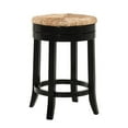 thumbnail image 2 of Home Square 2 Piece Swivel Rush Seat Counter Stool Set in Antique Black, 2 of 5