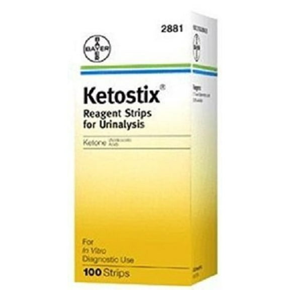Bayer Ketostix Reagent Finger Test Strip, Vitro Diagnostic Urinalysis, 100 Count