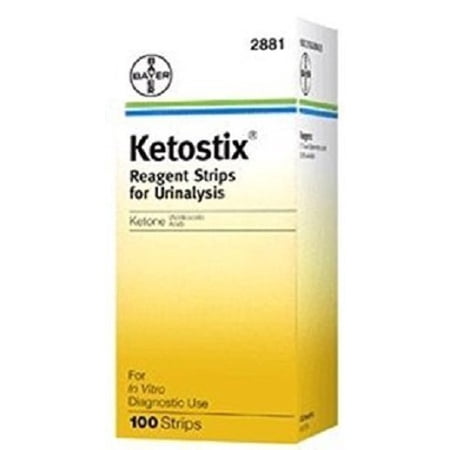 Bayer Ketostix Reagent Finger Test Strip, Vitro Diagnostic Urinalysis, 100 Count