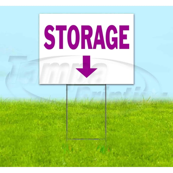 Storage Down (18" x 24") Yard Sign, Includes Metal Step Stake