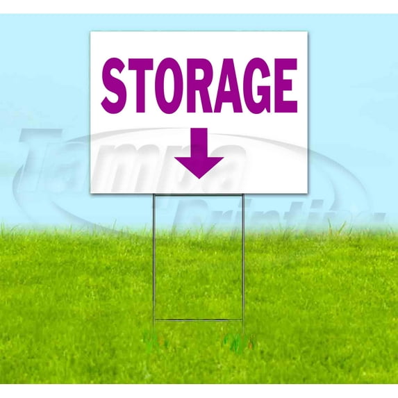 Storage Down (18" x 24") Yard Sign, Includes Metal Step Stake