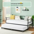thumbnail image 4 of Twin Daybed with/without Trundle Metal Guest Sofa Bed Frame for Living Room, Bedroom, Apartment, Heavy Duty Metal Slats, No Box Spring Needed, Space Saving, 4 of 6