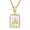 GOLD A, variant on 316L Stainless Steel Silver Gold A to Z Letters Shell Pendant Chain Necklace -GOLD K