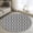 Black, Charcoal, Onyx, Slate, variant on Black Petals 3ft Area Rug, Abstract Floral Grids Boho Mediterranean Washable Non-Slip Small Round Rugs for Entryway Bedroom Kitchen, Soft Circle Carpet for Dining Room, Playroom Nursery Rug