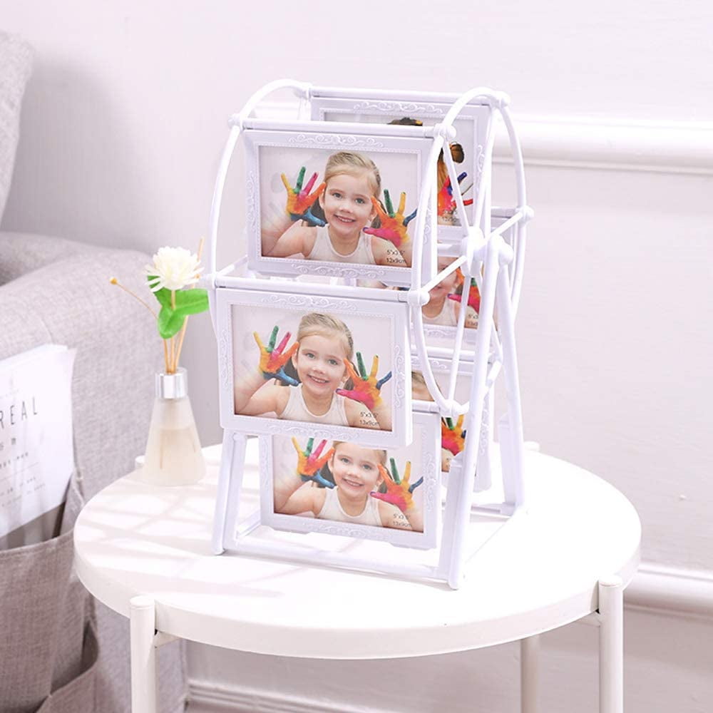 Personalized Family Photo Frame Shows for 12 Photos Home Décor Christmas Birthday Gifts Rotating Ferris Wheel Picture Frame Desk Table Top Vintage Photo Frames