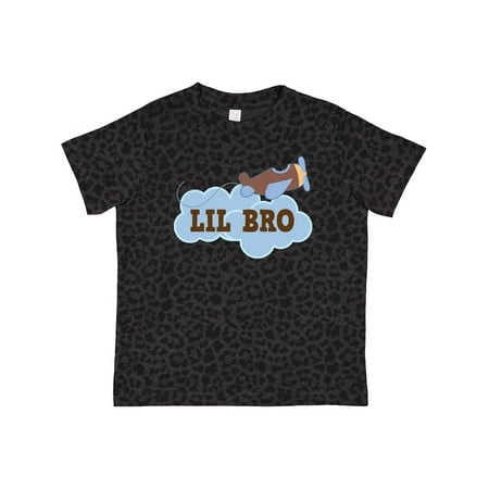 

Inktastic Lil Bro Airplane Boys Pilot Brother Gift Toddler Boy Girl T-Shirt
