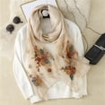 thumbnail image 2 of Women's Silk Wool Scarf Shawl - Lightweight Floral Embroidered Wrap for Wedding, Party, Prom Fashion Accessory, 2 of 5