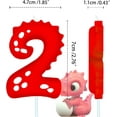 thumbnail image 2 of Bougies d'Anniversaire Chiffre (2 Bougies Rouges) Forme de Dinosaure Chiffre Joyeux Anniversaire Bougies de Gâteau pour Décoration de Fête d'Anniversaire Dinosaure Réunions Thème Fête, 2 of 5