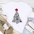thumbnail image 2 of T-shirt Décontracté pour Femmes à Col Rond et Manches Courtes avec Imprimé de Sapin de Noël, 2 of 9