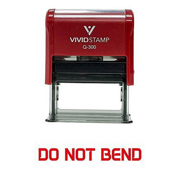 Vivid Stamp Do Not Bend Office Self-Inking Office Rubber Stamp (Red) - L