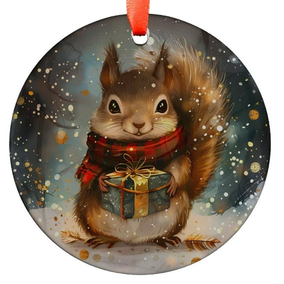 Adorable Squirrel Ornament, Cute Christmas Tree Decoration, Festive Holiday Gift, Woodland Animal Ornament, Unique Winter Decor, Holiday Keepsake, Xmas Tree Hanging Decoration, Sea
