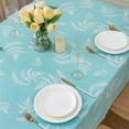 thumbnail image 5 of Vinyl Tablecloth with Flannel Backed Waterproof Oil-Proof PVC Table Cloth Stain-Resistant Wipeable Easy Care Table Cover for Indoor and Outdoor (Lake Blue Pattern 2, 60 x 60 Inch Square), 5 of 6