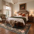 thumbnail image 2 of KUETH 2x6 Machine Washable Modern Floral Runner Rug, Soft Low Pile Non Slip Backing Rug Runner, OCHRE BLOOM Rug for Hallway Kitchen Bedroom, 2 of 5