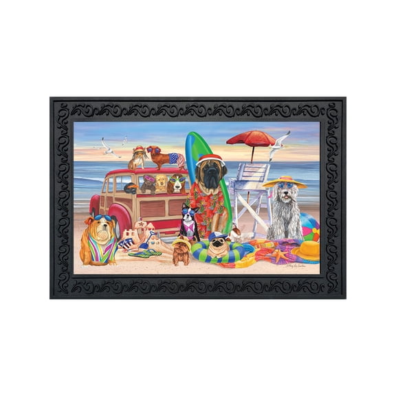 Briarwood Lane Doormat 30x18 Indoor Outdoor Dog Days of Summer Nautical For Summer Doormat