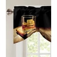 thumbnail image 3 of Tie Up Valance Curtain for Kitchen,Cigarettes Whiskies Alcoholic Cognac Rod Pocket Short Curtains Adjustable Tie-Up Shade Valances,Farm Wood Grain Window Treatment for Bathroom Living Room Bedroom, 3 of 8