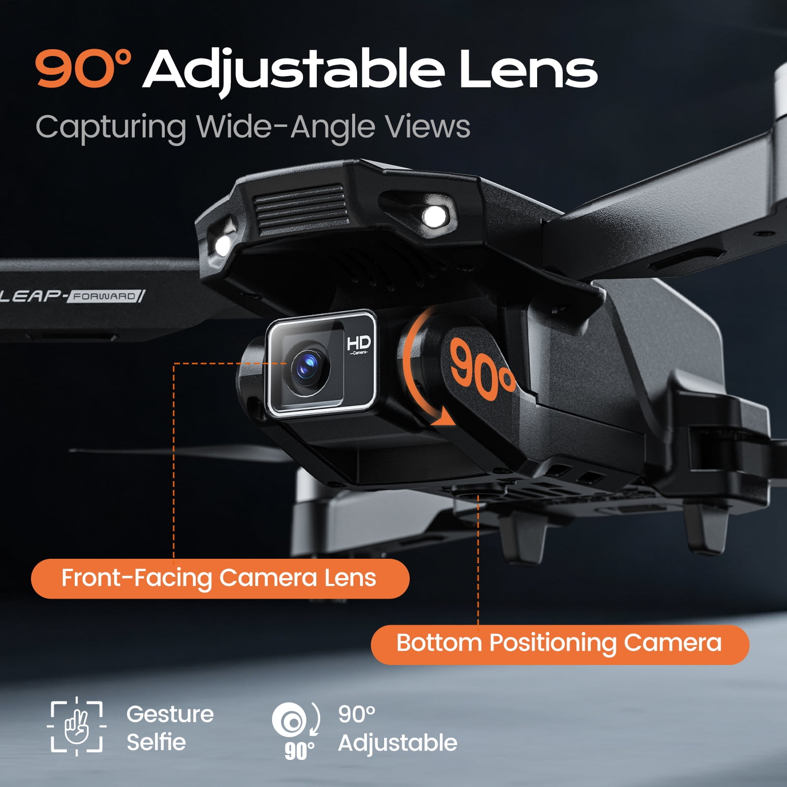 Wefone H31 Drone with Camera for Kids and Adults, 3 Speed Adjustment, Optical Flow Positioning, 2 Batteries, Black