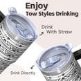 thumbnail image 4 of 20oz Stainless Steel Bohemian Insulated Cup with Handle, Travel Mug for Hot Drinks, Leak-Proof Lid, Straw, Bohemian Design Present, 4 of 5