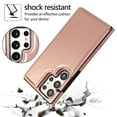 thumbnail image 6 of For Samsung Galaxy S23 Ultra Wallet Case with Card Holder, Premium PU Leather Kickstand Credit Card Slots Case,[RFID Blocking] Double Magnetic Clasp Back Flip Durable Shockproof Cover, Rosegold, 6 of 16