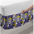 thumbnail image 2 of Purple and Yellow Bed Skirt, Pop Art Concept of Smart Cats Autumn Leaves Abstract Shapes and Cameras, Elastic Bedskirt Dust Ruffle Wrap Around for Bedding Decor, 4 Sizes, Multicolor, by Ambesonne, 2 of 2