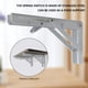 thumbnail image 5 of Soporte Triangular Plegable 2 uds., estante de mesa de banco, soporte de muebles de acero inoxidable (blanco 16 pulgadas A), 5 of 5