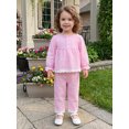 thumbnail image 3 of Cjfdfy Toddler Baby Girl Plaid Fall Outfits Lace Trim Long Sleeve Button Plaid Tops Elastic Pants Sets Soft Double Gauze Outfit Little Baby Gingham Fall Winter Outfit 0-3Y, 3 of 9