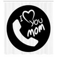 thumbnail image 3 of Ambesonne Call Mom Shower Curtain, Family Values Theme Phone, 69"Wx84"L, Black and White, 3 of 3