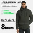 thumbnail image 4 of CVLIFE Men's Lightweight Padded Heated Jacket USB Heater Hunting Vest Boy Electric Heated Coat Hooded Heating Winter Clothes Thermal Outdoor Hoodies Heating Pad Outwear (Power Supply Optional), 4 of 8