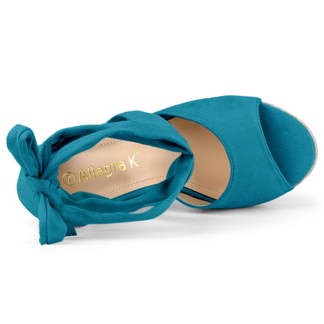 DARING DIVA Women's Lace Up Espadrilles Platform Wedges Sandals Teal 9