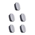 thumbnail image 1 of Kearding Depurador de cuero cabelludo Cepillo de cuero cabelludo de silicona simple Depuradores de cabello Cepillos de limpieza corporal Negro 5Conjunto, 1 of 6