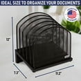 thumbnail image 3 of Dasher Products Inclined File Sorter Desk Organizer - File Rack with 5 Upright Sections for Documents, Binders, Folders, Clipboards, and More. Desktop Organization for Home, Office, School, and Store, 3 of 7