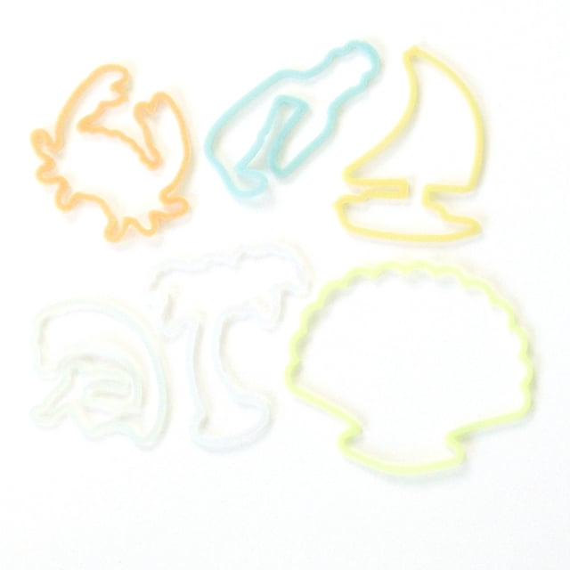 Silly Bandz Bracelets en Caoutchouc en Forme, Lot de 24, Formes de Plage