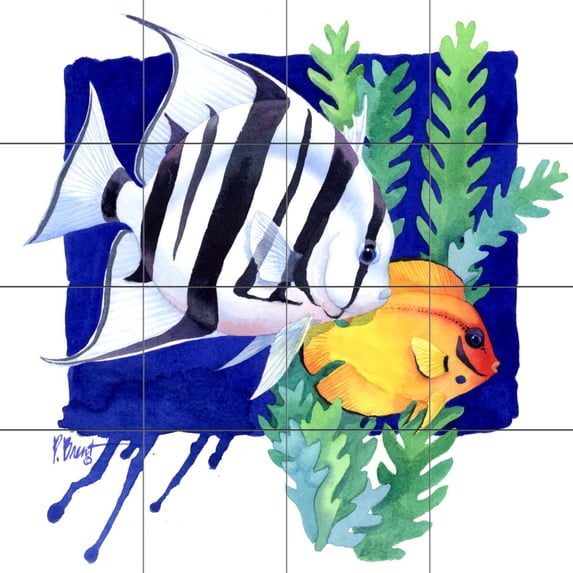 Tile Mural Bathroom Backsplash - PB- Atlantic Spade Fish - by Paul Brent