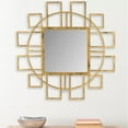 thumbnail image 2 of SAFAVIEH Round Geometric Matrix Key Mirror, Gold, 2 of 5