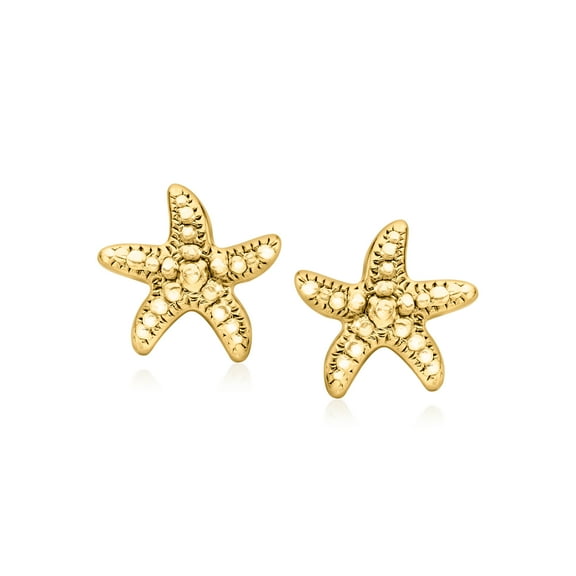 Ross-Simons Italian 18kt Gold Over Sterling Starfish Earrings, Women's, Adult